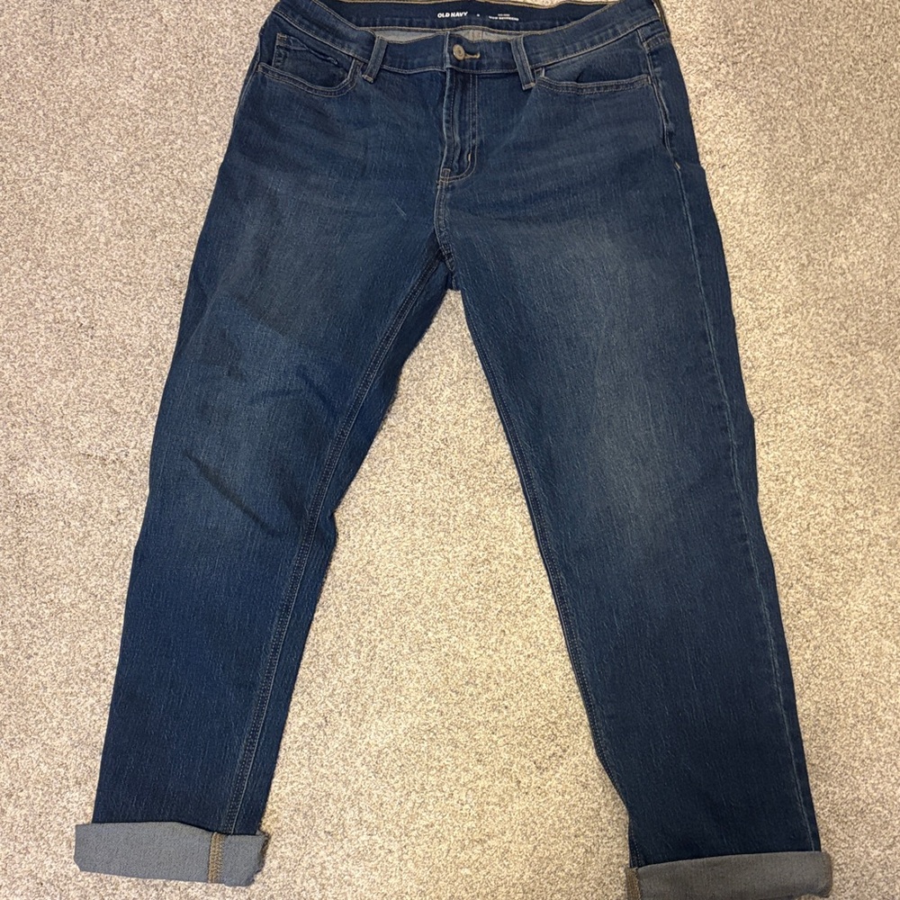 Old Navy Women's Dark Blue Boyfriend Jeans